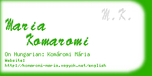 maria komaromi business card